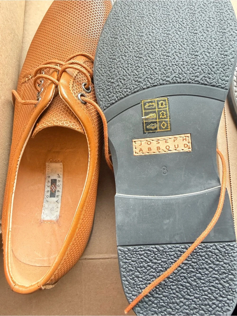 Joseph Abboud tan perforated